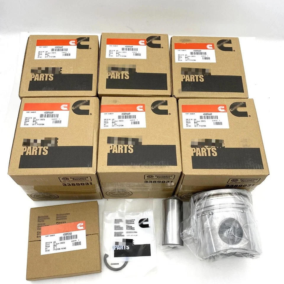 6X Piston & Ring Set 4089669 For 04-06 Dodge Ram 5.9L Cummins 24V Std Pins Clips Foto 1 de 4