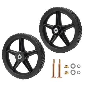 12" Lawn Mower Wheels Kits 12 x 1.75'' Spoked Plastic Wheel and Tire For Push... - Picture 1 of 8