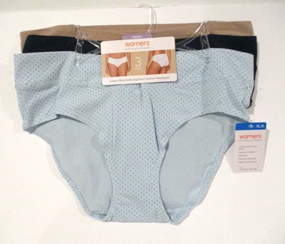 Warners Hipster Bragas Suave Elástico Mezcla Algodón Paquete de 3 Talla 8/XL Foto 1 de 3