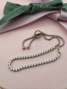 Pandora Rose Gold Plated Sparkling Slider Tennis Bracelet 589375C01 Size 1 - Picture 1 of 9
