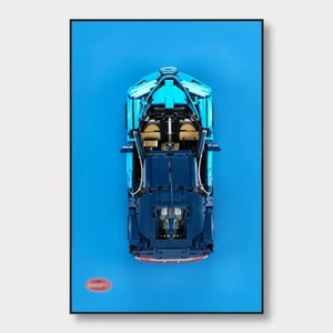Classic Leather Wall Mount Display for LEGO® Technic™ Bugatti Blue - Picture 1 of 14