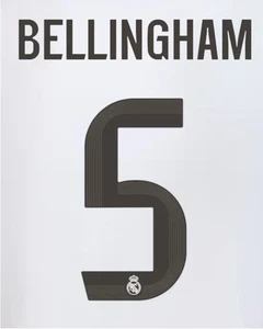 Real Madrid Bellingham 5 Home 2025/26 UCL Authentic Soccer Name Set - Picture 1 of 8