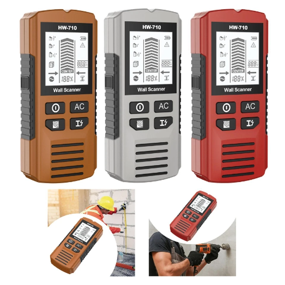 5 in 1 Stud Finder Wall Scanner LCD Screen Ergonomic Grip for Home Renovating - Bild 1 von 1