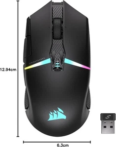 Corsair Gaming Nightsabre Wireless Gaming Maus RGB USB/Bluetooth iCUE - Bild 1 von 8