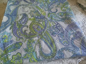 Lauren Ralph Lauren 100% Cotton Paisley Shower Curtain 72x68" Green Purple - Picture 1 of 4