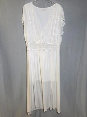 Vestido midi WAYF Leanne doble abertura ajustado para mujer XL de blanca blusa diosa  Foto 1 de 4