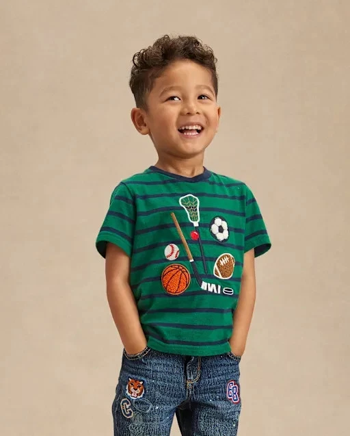 Camisa esportiva masculina tamanho 3T Gymboree Campus Cuties nova com etiquetas - Imagem 1 de 1