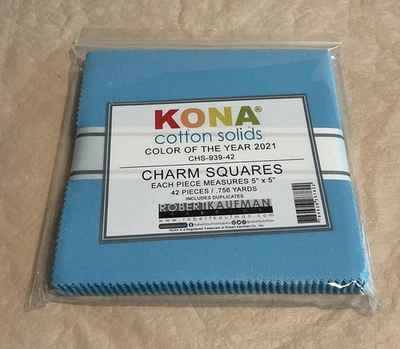 Kona Cotton Solids Color of the Year 2021 5" Charm Pack Robert Kaufman Fabric - Image 1 of 2
