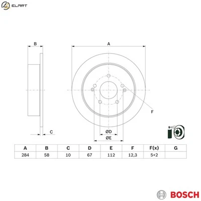 2x BRAKE DISC 0 986 479 H16 FOR SSANGYONG KORANDO/VAN XLV/SUV TORRES TIVOLI 1.5L - Image 1 of 4