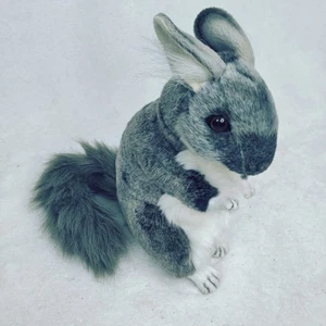 Hansa Plush Chinchilla "Chauncey" Lifelike Excellent Condition Handmade 9” Tall - Picture 1 of 4