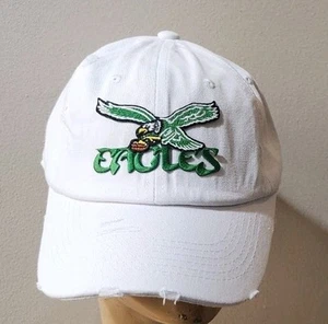 Philadelphia Eagles Throwback Hat Low Profile Distressed White Hat - Bild 1 von 18