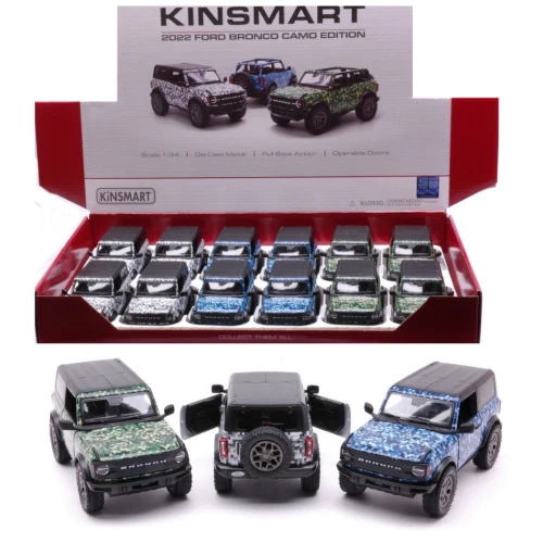 FORD BRONCO CAMO EDITION HARD TOP (1 Modellino) cm 12 1:38 Kinsmart Modellismo G - Immagine 1 di 1