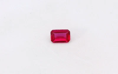 Pedra preciosa rubi corte esmeralda 0,64 ct criada em laboratório 6,0 x 4,0 mm - Imagem 1 de 4