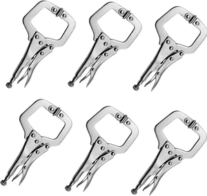 6" C Clamp Locking 6Pcs Heavy Duty Welding Clamps Pliers Set Vise Grip Swivel - Picture 1 of 1