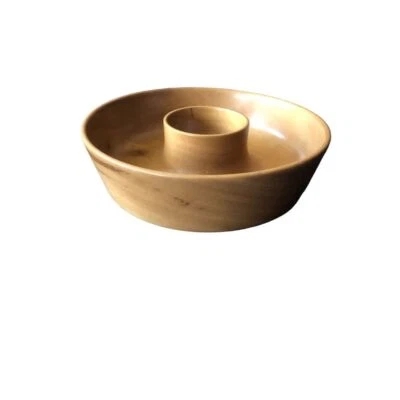 "Bandeja para servir astillas y inmersiones Studio Nova madera de mirto hecha a mano redonda marrón 11""x3""" Foto 1 de 4