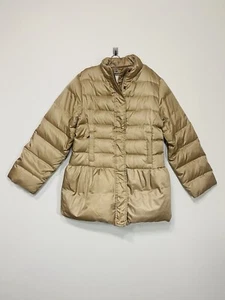 Jacadi Paris Winter Parka Down Jacket Puffer Coat Gold Color Girls Size 12A - Picture 1 of 12