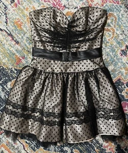 Jessica McClintock Gunne Sax 80s Style Strapless Polka Dot Dress US 11 Fit AU 10 - Picture 1 of 8