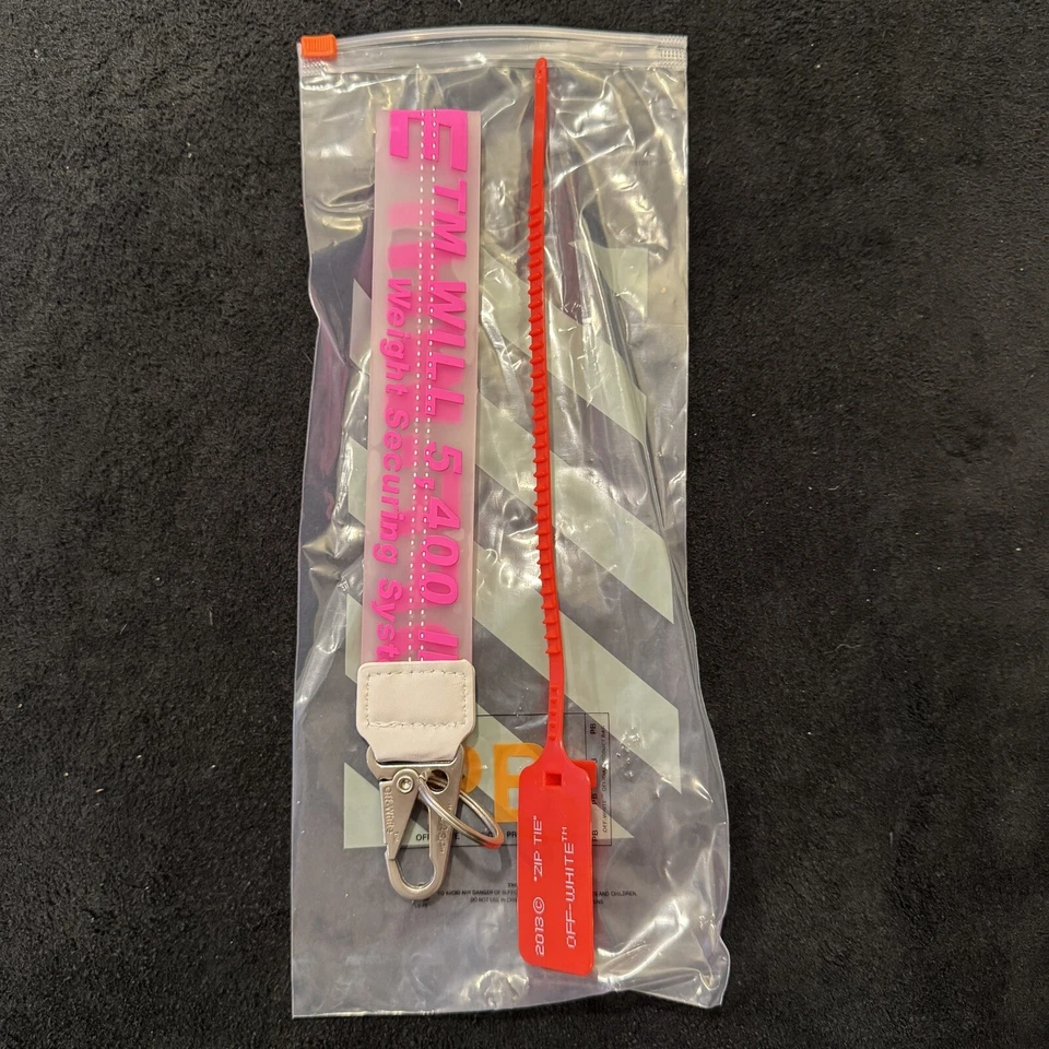 Off White Industrial Keychain Hot Pink with Metal Clasp New With Ziptie - Image 1 of 1