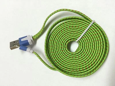 10 FT braided flat USB Fast Sync Charging cable for Apple Iphone 5/5c/5s/6/6plus - Image 1 of 2