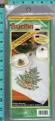 "Christmas Heritage" Tablerunner ©1999 Bucilla Stamped Cross Stitch Kit 84120 - Image 1 of 4