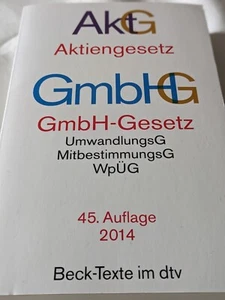 Aktiengesetz · GmbH-Gesetz: mit Umwandlungsgesetz 2014 45.Auflage Sonderausgabe - Bild 1 von 6