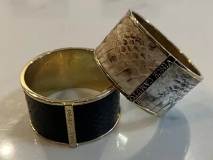 Vince Camuto Gold Snakeskin Bangle Braclets Gold Beige Black - Picture 1 of 3