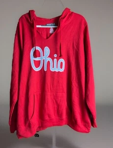 Women's Scarlet Ohio State Buckeyes Plus Size Notch Neck Team Pullover Hoodie 1X - Picture 1 of 4