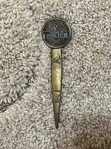 Massachusetts Chief Of Police Association LETTER OPENER 6.25”T, 1.75”w On Circ - Picture 1 of 4