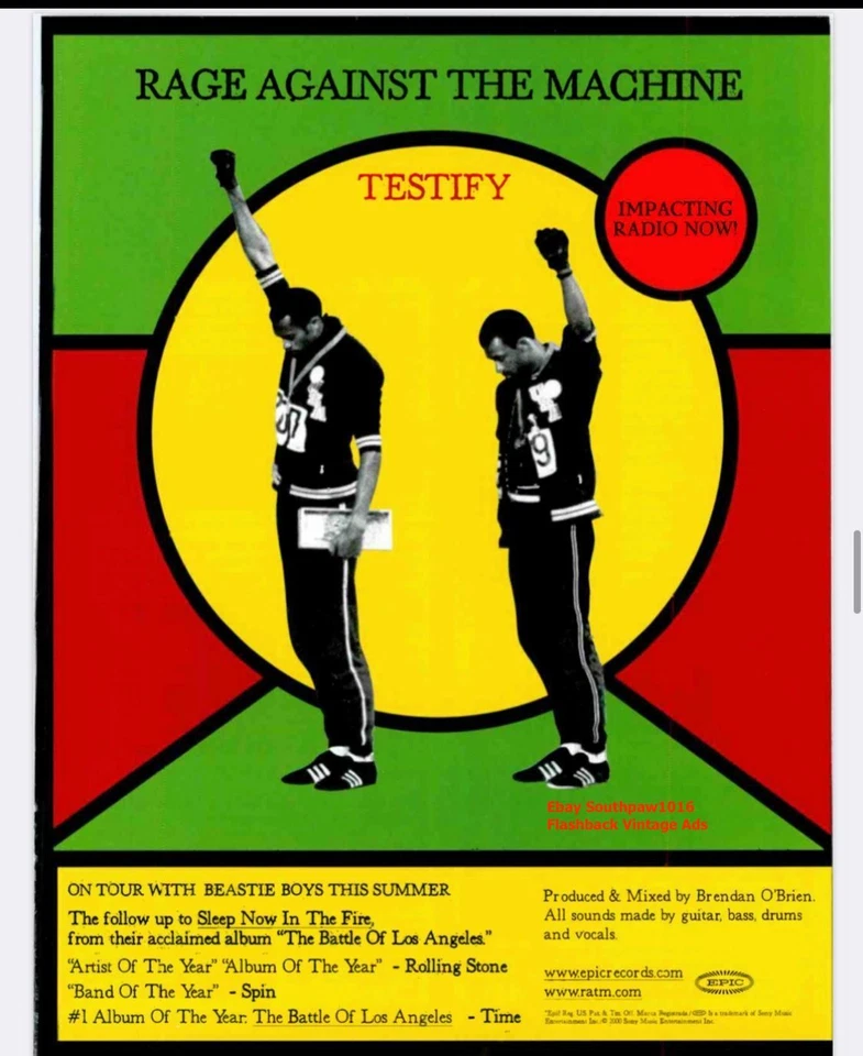 Classic 1999 Rage Against The Machine "Testify" Song   Release Promo Ad REPrint - Image 1 of 1