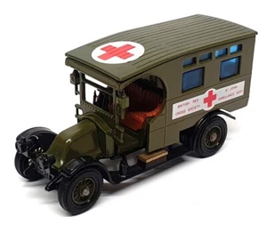 Matchbox Appx 10cm Long Diecast Y-25 - 1910 Renault Ambulance - Green - Picture 1 of 5