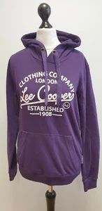 PP929 WOMENS LEE COOPER PURPLE DRAWSTRING SWEATSHIRT HOODIE UK 10 M EU 38 - Picture 1 of 7