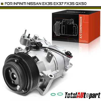 A/C Compressor w/ 7-Groove Pulley for Nissan 370Z INFINITI FX35 Q60 926001CB0B - Image 1 of 4