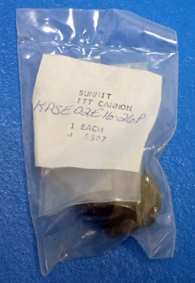 ITT CANNON KPSE02E16-26P CIRCULAR MIL SPEC AIRCRAFT CONNECTOR 16-26 BOX MNT, NEW - Image 1 of 3