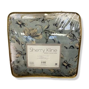 $1360 Sherry Kline Home Blue Sweet Bay Floral 3-Piece King Comforter Bed Set - Picture 1 of 5