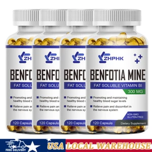 Benfotiamine 300mg, Fat Soluble Thiamine Vitamin B1, 120/240/480 Veg Capsules - Picture 1 of 12