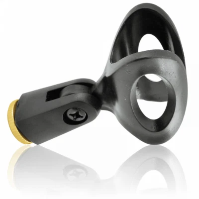 QTX unzerbrechlich geformt gummiert Mikrofonhalter Mikrofonständer Clip 30 mm flexibel