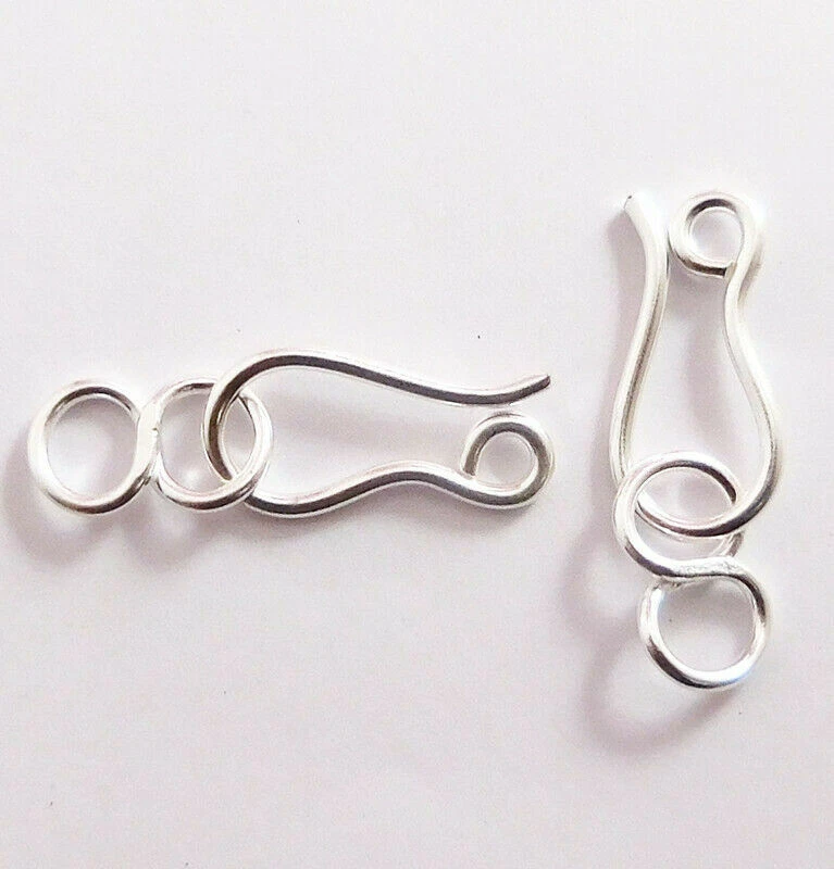 16 PCS 26X7MM SOLID COPPER S HOOK CLASP STERLING SILVER PLATED  863 DTH-271 - Image 1 of 1