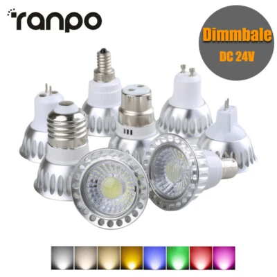 Ranpo Dimmable LED COB Spotlight Bulbs 5W GU10 GU5.3 E27 E14 MR16 Lamp DC 24V RK - Image 1 of 4