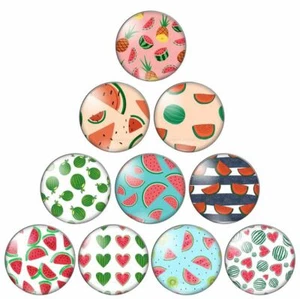 10 verschiedene 10|12|14|16|18|20|25 mm Cabochons Muster Obst Früchte Melone - Bild 1 von 1