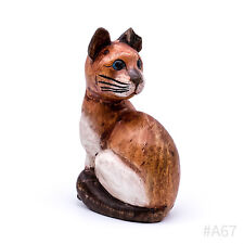 Katzenfigur Figur aus Holz geschnitzt Handarbeit Katze Siamkatze Deko | 27 cm