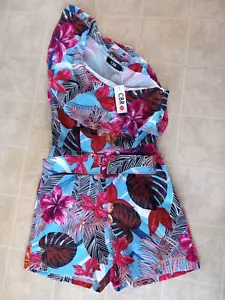 Vestido Mono CBR Un Hombro Azul Estampado Floral*NUEVO CON ETIQUETAS Talla S - Imagen 1 de 3