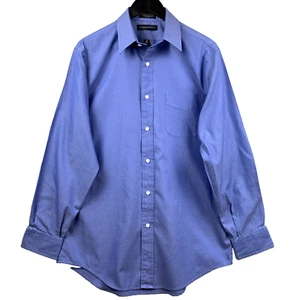 PRESWICK & MOORE Button Up Dress Shirt Men's Sz 16 - 35 Blue Church Corp Classic - Picture 1 of 17