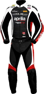 Aprilia Motard Hommes Combinaisons de moto Balade CE Protégé Armure Cuir Courses - Imagen 1 de 3