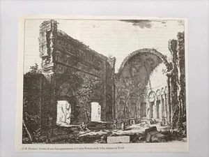 Clipping Illustrazione Roma G.B. Piranesi Resti Sala in Villa Adriana a Tivoli - Picture 1 of 1