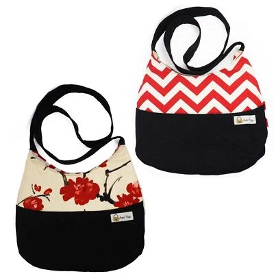 Annie Bag Reversible Hobo Handbag Women Multicolor Cotton Purse Shoulder Bag - Image 1 of 4