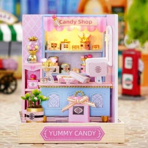 Doll House DIY Mini Miniature House Kit Making Room Toys with Furniture, Wooden - Picture 1 of 26