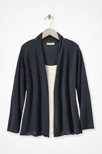 Cardigan Coldwater Creek maglione essenziale nero taglia M maglia ampia manica lunga - Foto 1 di 5