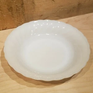 Anchor Hocking Milk Glass Bowl Oven Proof Swirl Vintage Made In USA- Swanky Barn - Picture 1 of 12
