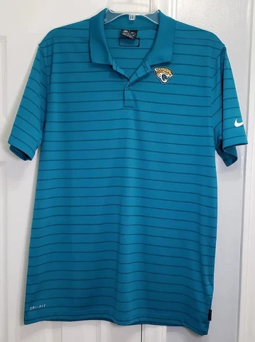Nike Dri-Fit NFL On-Field Men's Size Medium Jacksonville Jaguars Polo Shirt Teal Cover