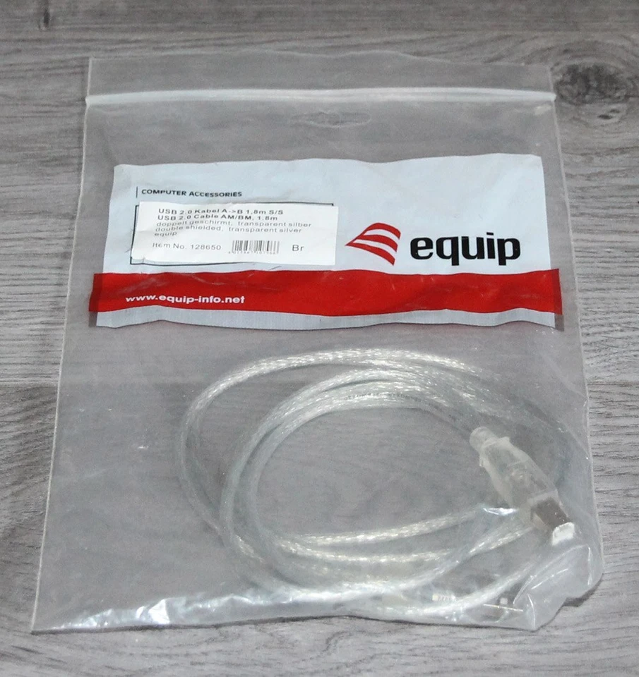 128650 Equip USB-Kabel 1,8 Meter Stecker-A/Stecker-B - Bild 1 von 1